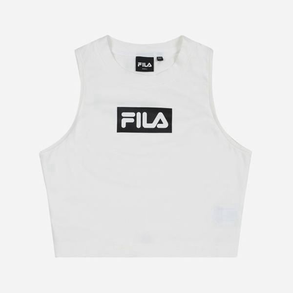 Camisetas Fila Mulher Branco - Fila Crop Sleeveless En Portugal,CGXS-08672